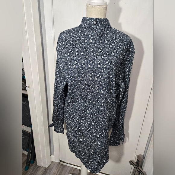 Express 1MX Slim Long Sleeve Floral Button Up Shirt NWT Sz XL - Picture 3 of 7